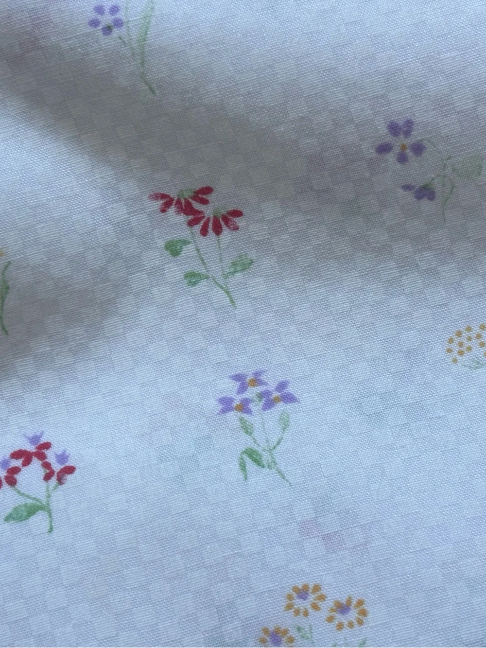 Vintage Floral Cotton Full Top Sheet 92”x80”
